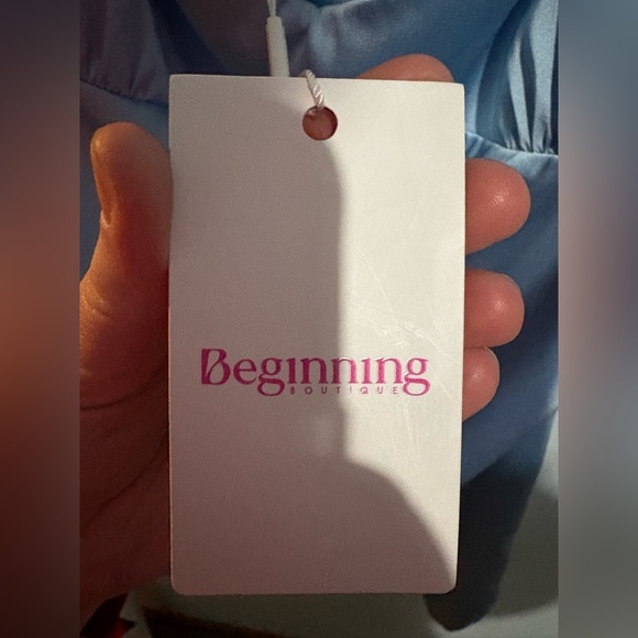 NWT Marbelle Blue Satin Mini Dress - Picture 4 of 5